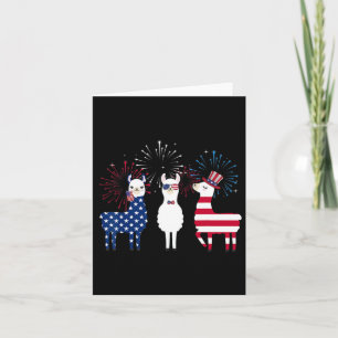 Cartão Feliz 4 de Julho Bandeira Americana Vermelha Branc