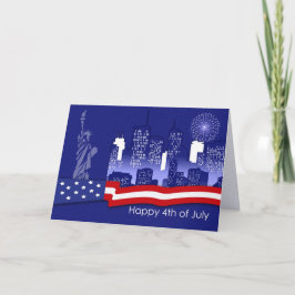 Cartão Feliz 4 de julho. Design Patriótico