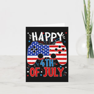 Cartão Feliz 4 De Julho Jogando Bandeira Americana Patrió