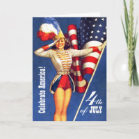 Feliz 4 de julho. Placas de Design pino-up de vint