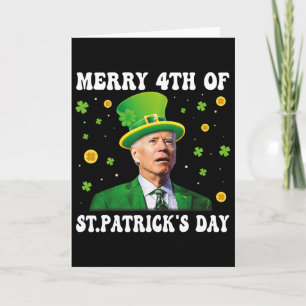 Cartão Feliz 4 de St Patricks Day Groovy Joe Biden Conf