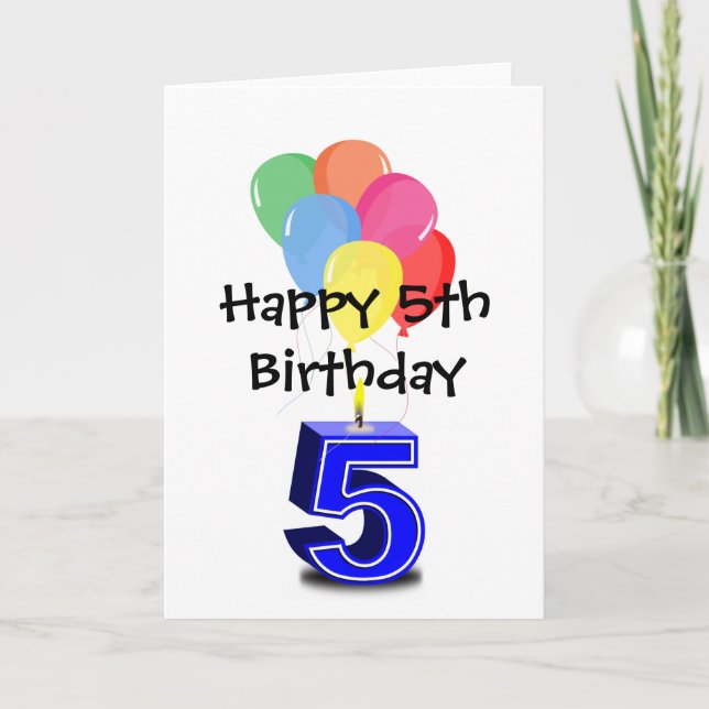 Cartão Feliz 5º Aniversário (Frente)