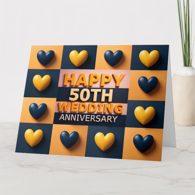 Cartão Feliz 50º Aniversário de Casamento (Frente)