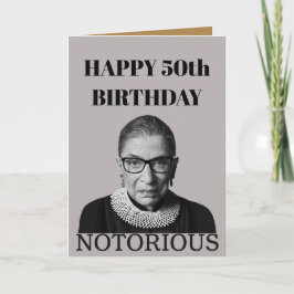 Cartão Feliz 50º Aniversário Ruth Bader Ginsburg