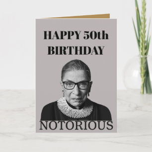 Cartão Feliz 50º Aniversário Ruth Bader Ginsburg