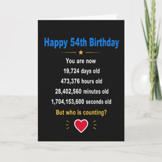 Cartão Feliz 54º Aniversário Presentes engraçados para ma