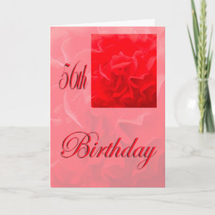 Cartão Feliz 56º aniversário da Flor Vermelha Dianthus