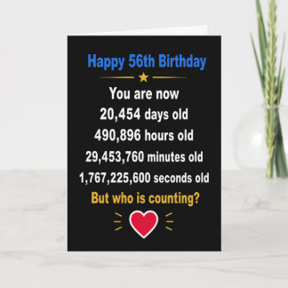 Cartão Feliz 56º Aniversário Presentes engraçados para ma