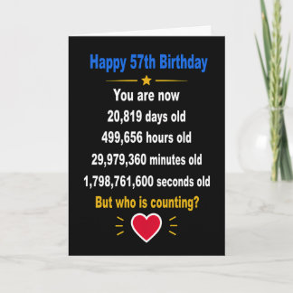 Cartão Feliz 57º Aniversário Presentes engraçados para ma