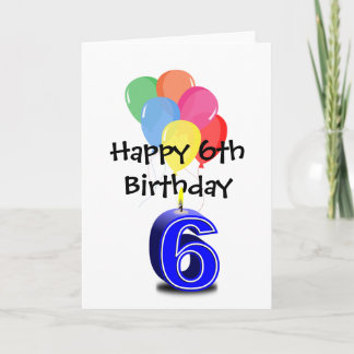 Cartão Feliz 6º Aniversário