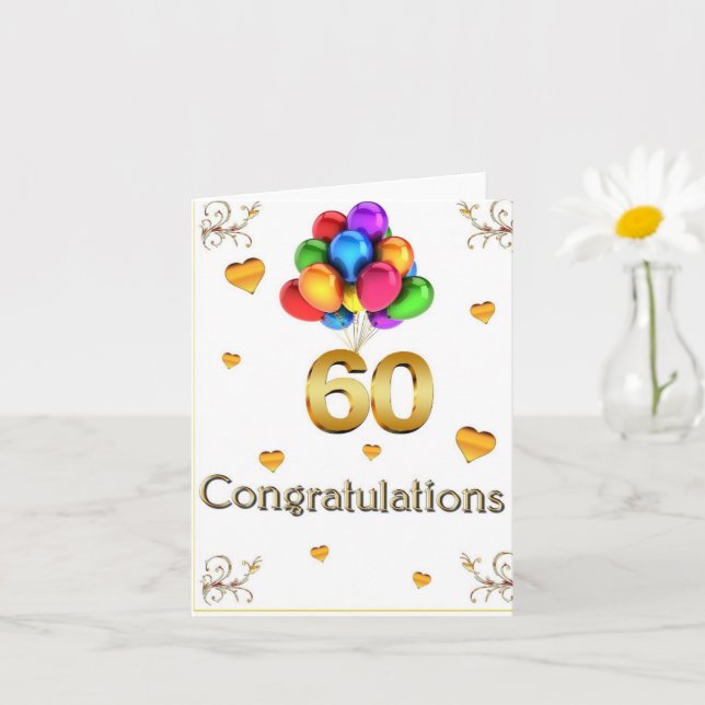 Cartão Feliz 60º aniversário (Planta pequena)