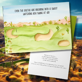 Cartão Feliz 60º Aniversário Desert Golf Course Aquarela