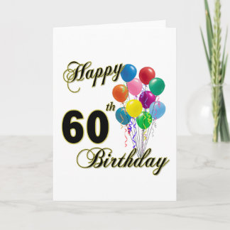 Cartão Feliz 60º aniversário dos presentes e Roupa de ani