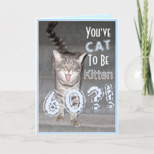 Cartão Feliz 60º Aniversário Gato Engraçado