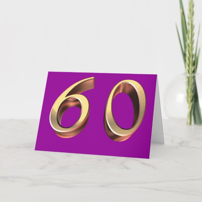 Cartão Feliz 60º aniversário sessenta e sessenta e sessen (Frente)