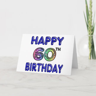 Cartão Feliz 60º presente de aniversário em Balão Font