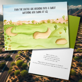 Cartão Feliz 65º Aniversário Aquarela do Campo de Golfe d