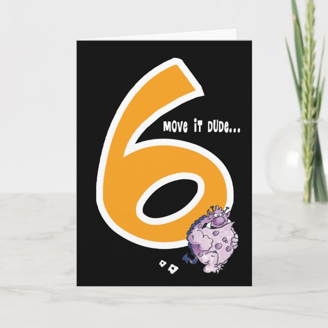 Cartão Feliz 6 Birthday (Frente)