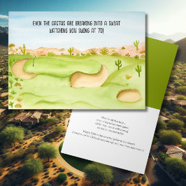 Cartão Feliz 70º Aniversário Aquarela do Campo de Golfe d