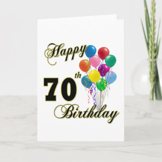 Cartão Feliz 70 Aniversário Presente e Roupa de Aniversár