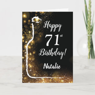 Cartão Feliz 71ruas Aniversário Negro e Dourado Vinho Br