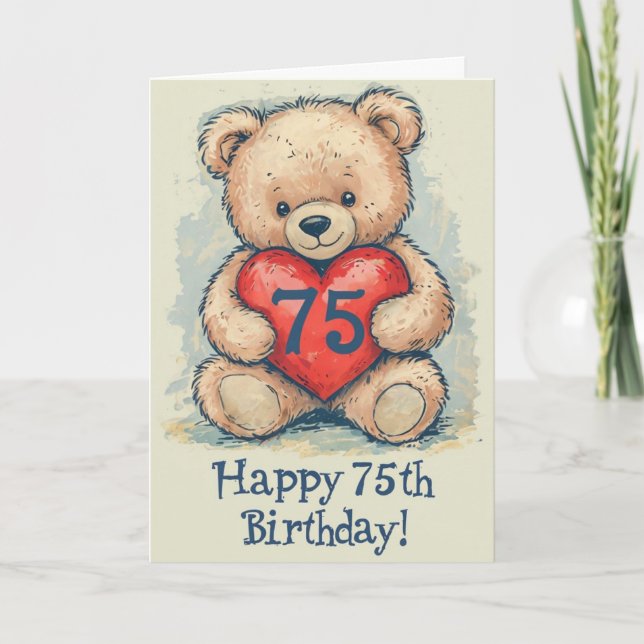 Cartão Feliz 75º aniversário (Frente)