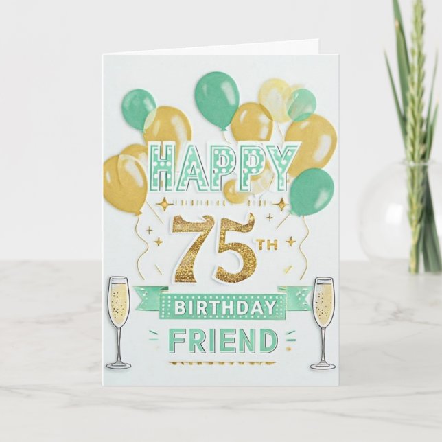 Cartão Feliz 75º Aniversário (Frente)