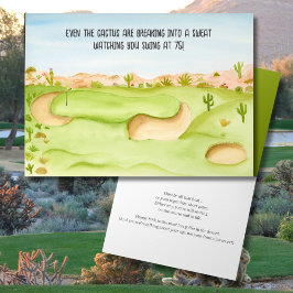 Cartão Feliz 75º Aniversário Aquarela do Campo de Golfe d