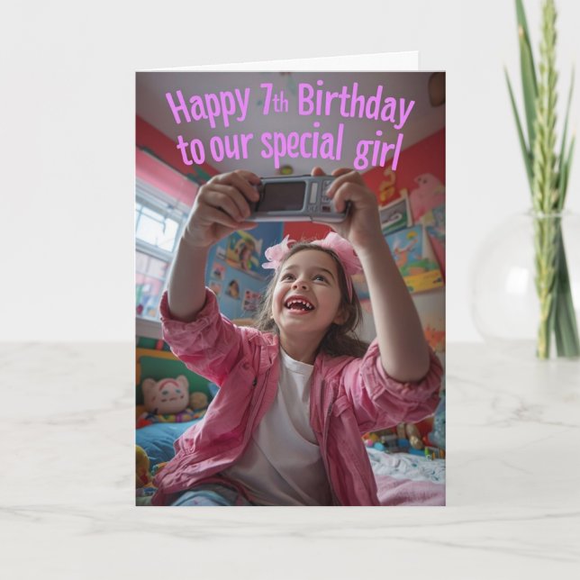 Cartão Feliz 7 Birthday (Frente)