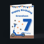 Cartão Feliz 7 Birthday Grandson<br><div class="desc">Um cartão de aniversário colorido para qualquer neto de 7 anos!</div>