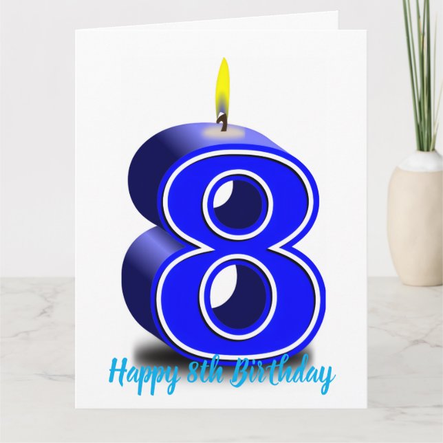 Cartão Feliz 8º Aniversário (Frente)