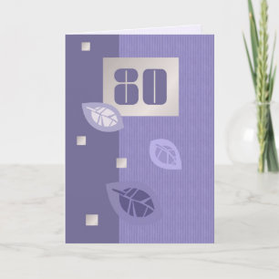 Cartão Feliz 80. Folhas Elegantes