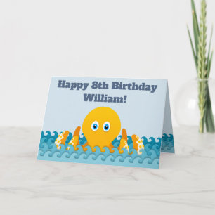 Cartão Feliz 8 de aniversário