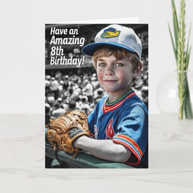 Cartão Feliz 8 de aniversário (Frente)