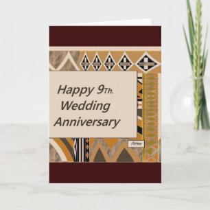 Cartão Feliz 9º Aniversário de Casamento em Cerâmica