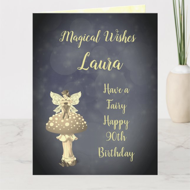 Cartão Feliz 90 Birthday Saudação (Frente)