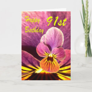 Cartão Feliz 91ruas Pansy de Flor de Aniversário