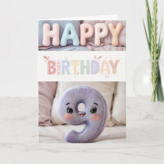Cartão Feliz 9.º Aniversário