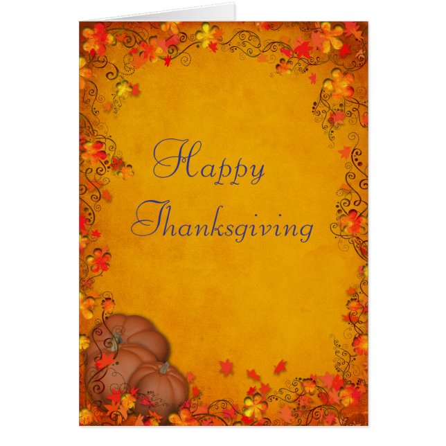 Cartão Feliz Ação de Graças (Frente)