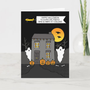 Cartão Feliz Amigo de Halloween na Faculdade