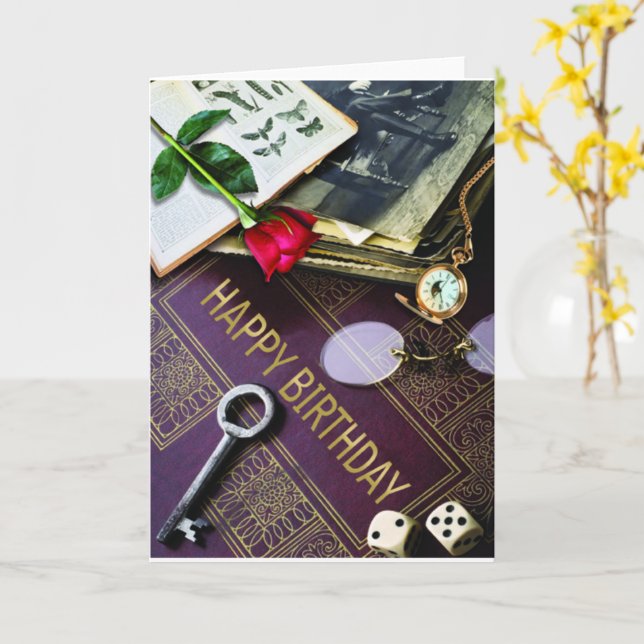 Cartão Feliz aniversário (Flor Amarela)