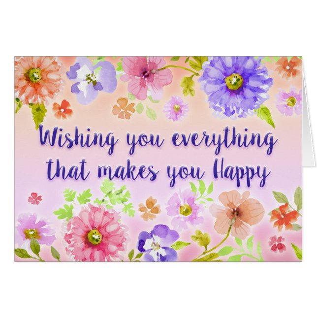 Cartão Feliz aniversário (Frente Horizontal)