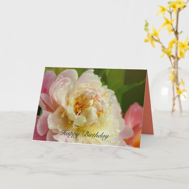 Cartão Feliz aniversário (Flor Amarela)