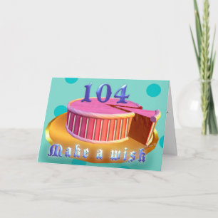 Cartão Feliz Aniversário 104 Bolo Rosa Brisas de Aniversá