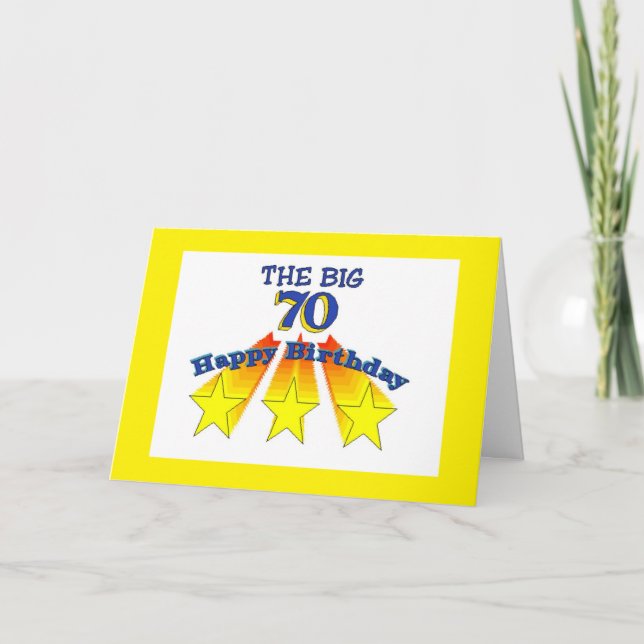 Cartão Feliz Aniversário, 70 Carta Cristã (Frente)