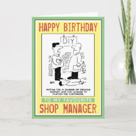 Cartão Feliz aniversário a um gerente de loja.