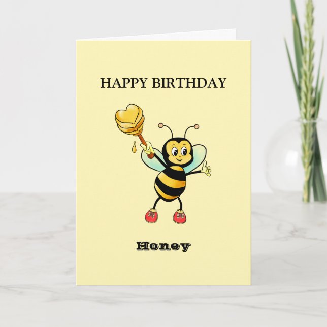 Cartão Feliz Aniversário Abelha   (Frente)