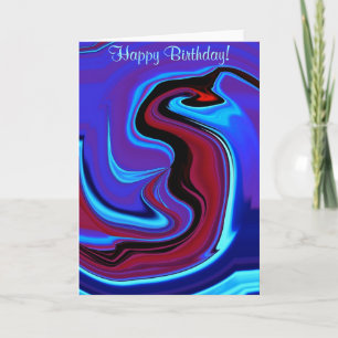 Cartão Feliz Aniversário Abstrato Red Dragon Card
