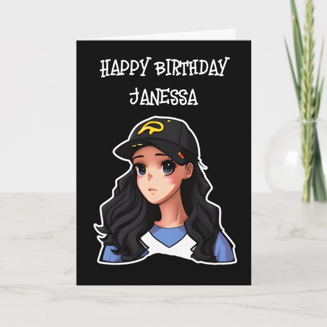 Cartão Feliz Aniversário (Adicionar Nome) (Frente)