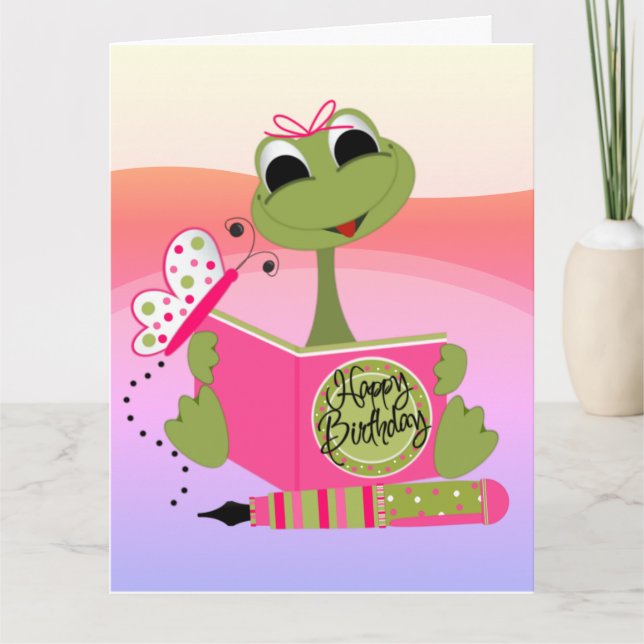 Cartão Feliz Aniversário -Adicione sua mensagem especial (Frente)